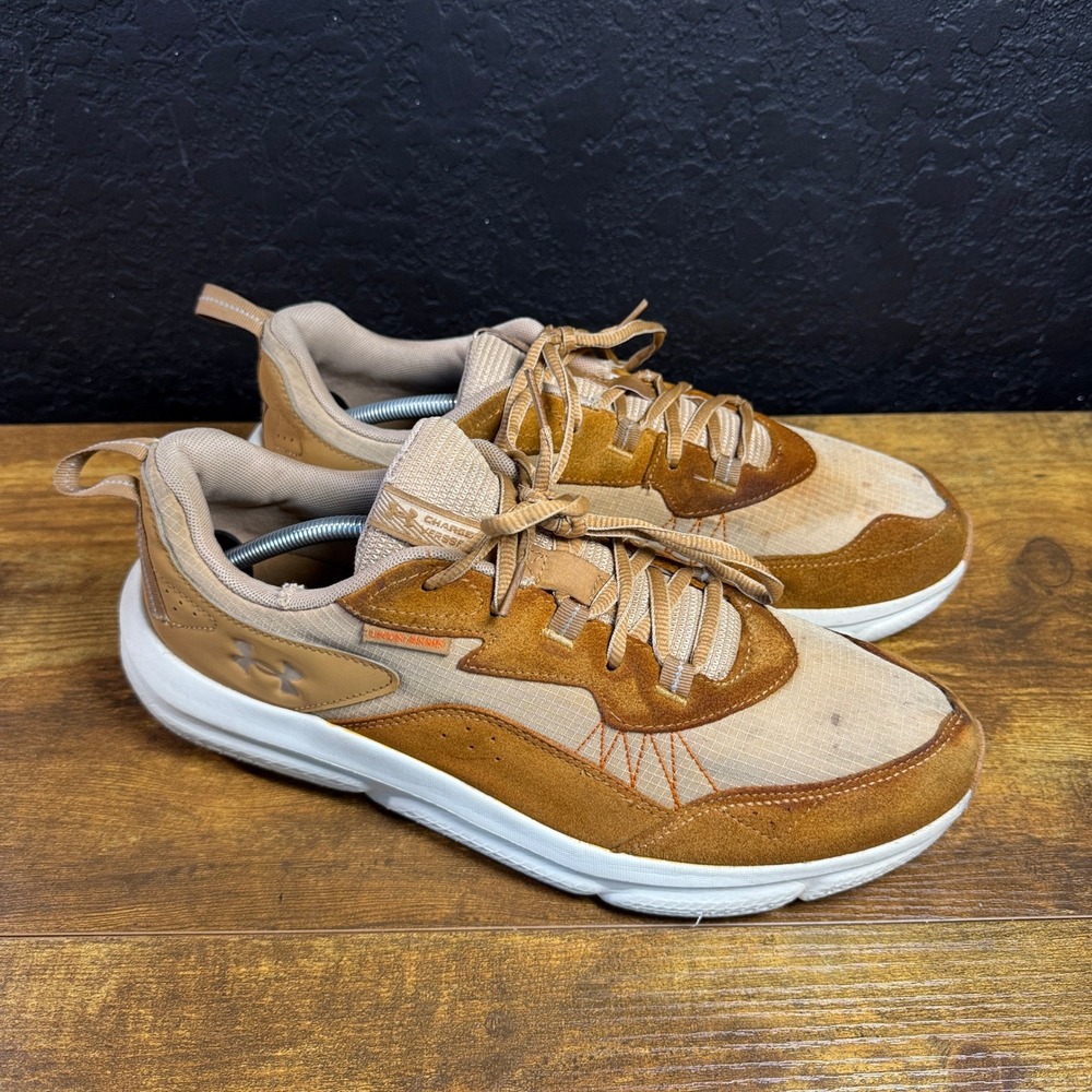 Under Armour Charged Verssert 3027178-200 Tan Suede Running Shoes Mens 13